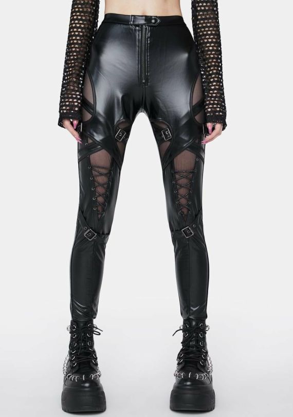 Pants | Clothing Punk Rave Goth Skinny Vegan Leather Pants – Simemma